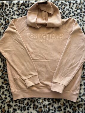 Essentials Fear of God Crewneck Hoodie in Blush